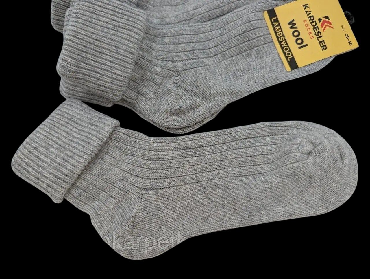 Жіночі зимові шкарпетки Kardesler Вовняні Wool Lambswool з відворотом у і|6 пар|35-40|Сірий 2772095320 фото
