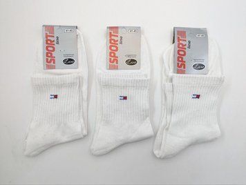 Чоловічі середні шкарпетки Sport "TH", спортивні стрейчеві тенісна резинка, розмір 41-45. 12 пар/уп. білі 2477066987 фото