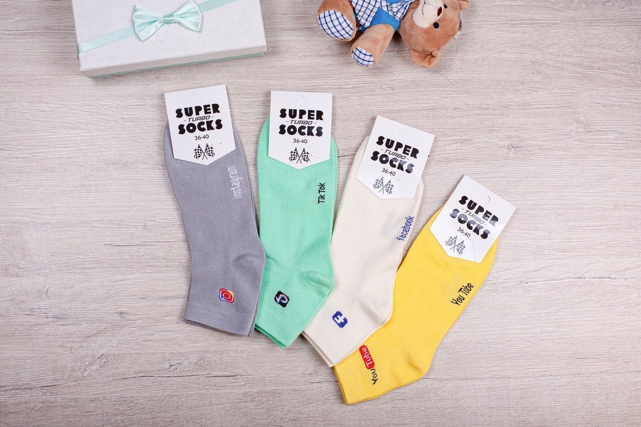 Женские средние носки стрейчевые Super Socks хлопок размер 36-40 12 пар/уп ассорти 1623256580 фото