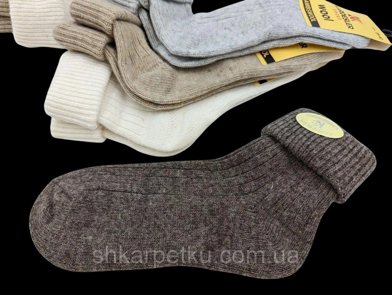 Вовняні жіночі шкарпетки Kardesler Wool Lambswool з відворотом 35-40, 6 пар у наборі, Туреччина 1958522896 фото