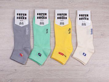 Жіночі середні шкарпетки стрейчеві Super Socks бавовна розмір 36-40 12 пар/уп асорті 1623256580 фото