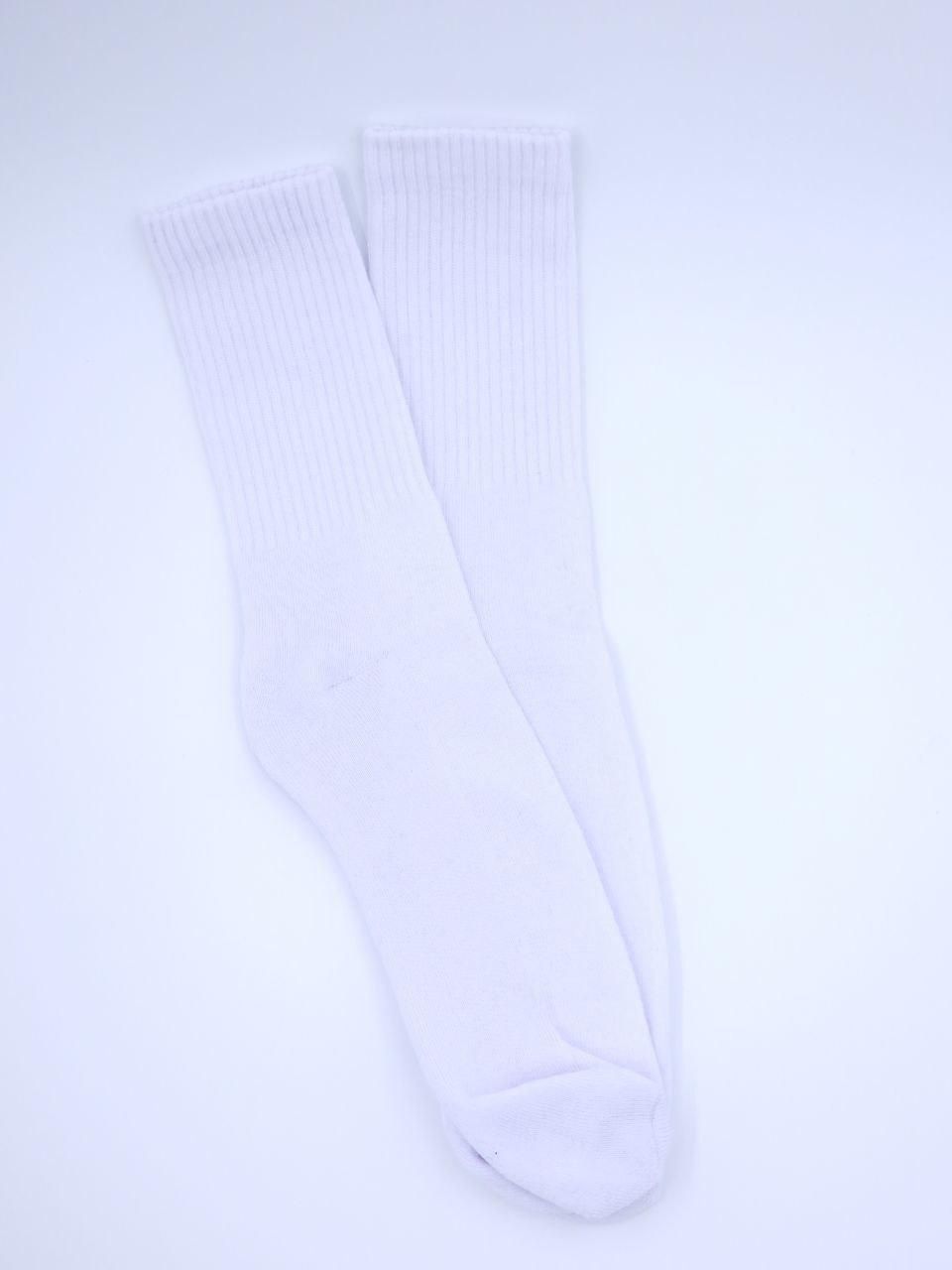 Женские зимние высокие Носки Super Socks теннисные спортивные стрейчевые однотонные в, 12 пар, 36-40, Белый, Махровая подошва 1707316465 фото