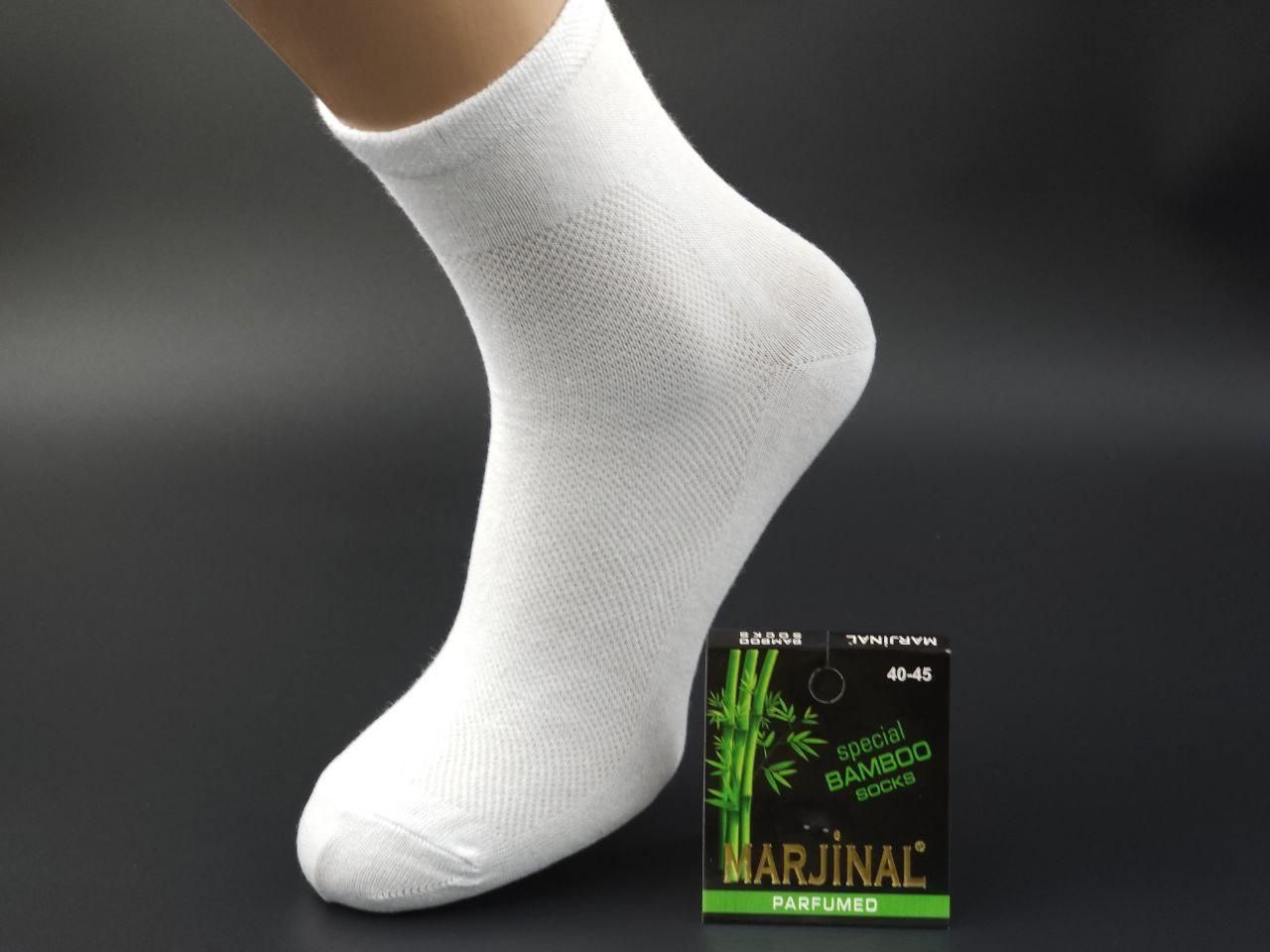 Антибактеріальні середні шкарпетки Marjinal bamboo СІТКА чоловічі дезодоровані 40-45 12 пар/уп білі 1855495896 фото
