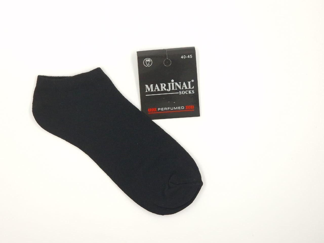Чоловічі шкарпетки короткі Marjinal з бавовни однотонні парфумовані 40-45 12 шт в уп чорні 1210762057 фото