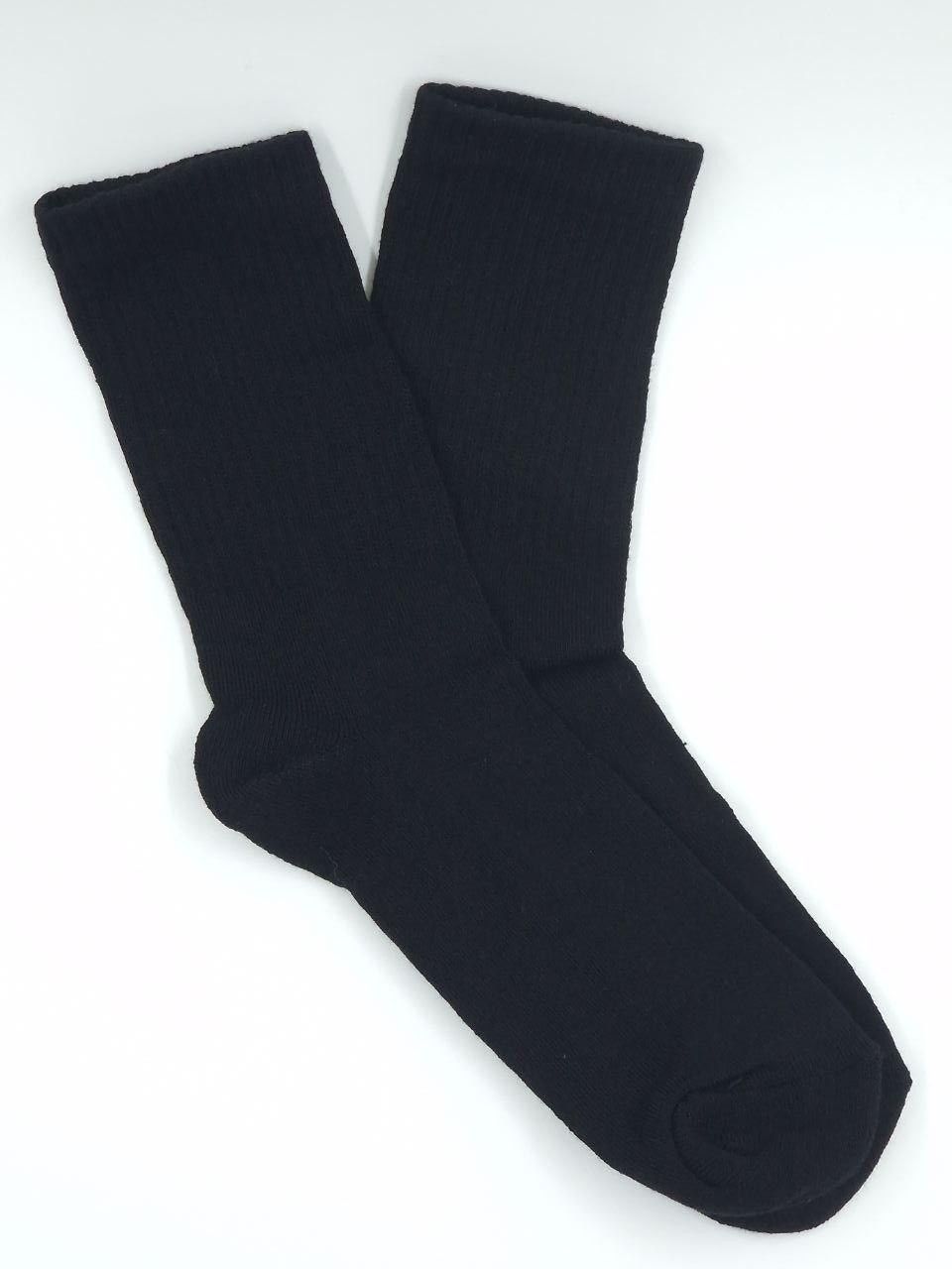 Женские зимние высокие теннисные спорт носки Super Socks махровая подошва, однотонные 36-40 12 пар/уп черные 1707322514 фото
