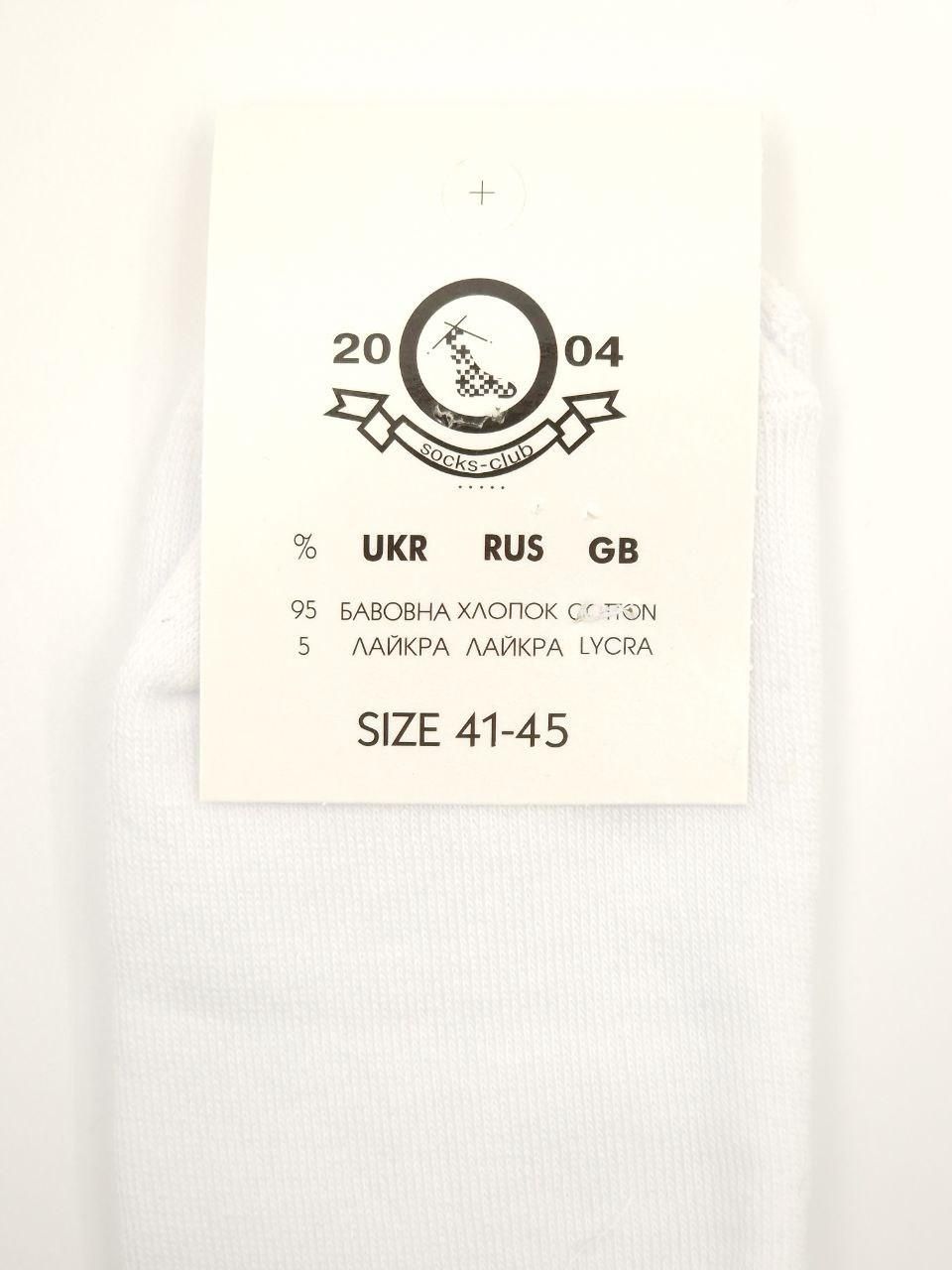 Чоловічі середні зимові шкарпетки махрові стильні SUPER SOCKSрозмір 40-44, 12 пар\уп. білі 1717712744 фото