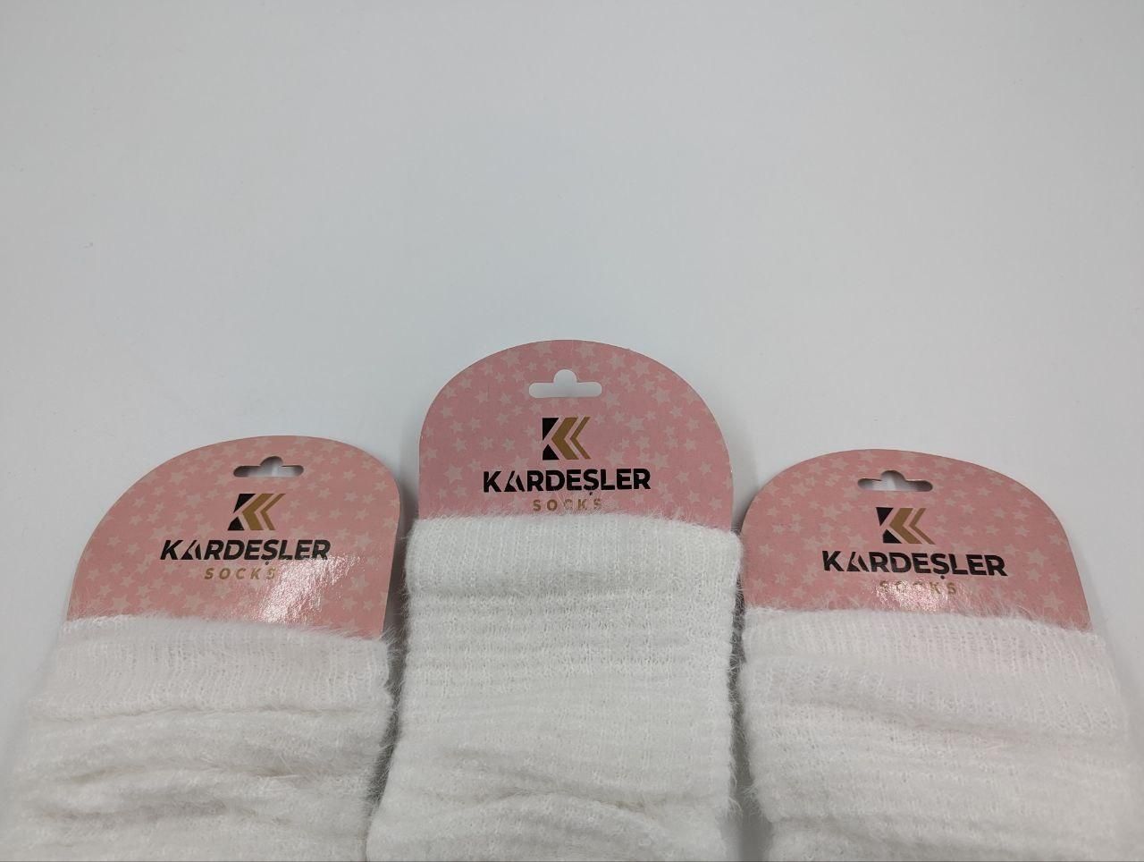 Жіночі теплі м'які пух гетри Kardesler з вовни ламі однотонні розмір 36-40 молочні 6 пар/уп 1966308250 фото