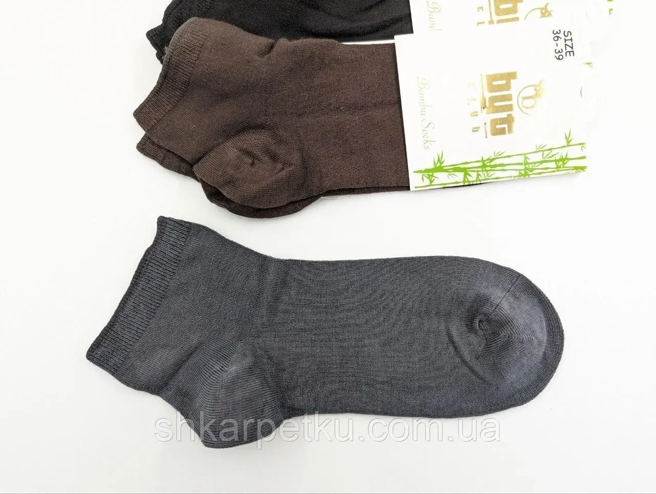Женские короткие бамбуковые носки Byt Club, летние, тонкие, однотонные. Размер 36-40. 6 пар/уп. черные 2548669443 фото