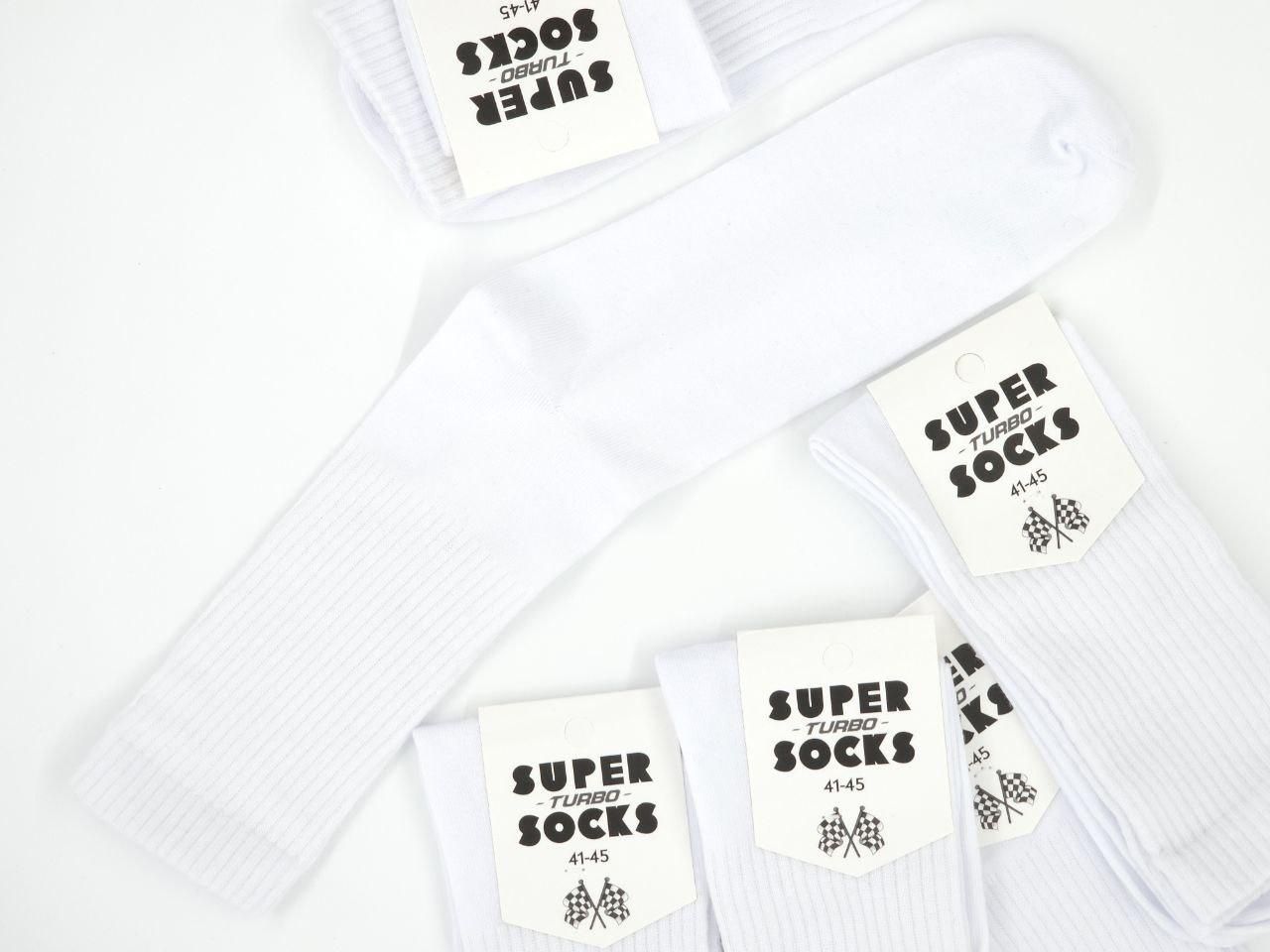 Чоловічі високі демісезонні шкарпетки Super Socks спортивні однотонні з тенісною резинкою | 12 пар | 41&ndash;45 | Білий 1041434507 фото