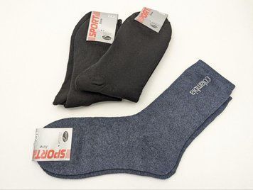 Бавовняні махрові чоловічі шкарпетки Lux Sport Colambia, теплі однотонні зимові, розмір 41-45, 12 пар/уп 2347261681 фото