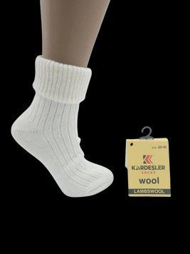 Вовняні жіночі шкарпетки Kardesler Wool Lambswool з відворотом 35-40, 6 пар у наборі, Туреччина 2772095322 фото