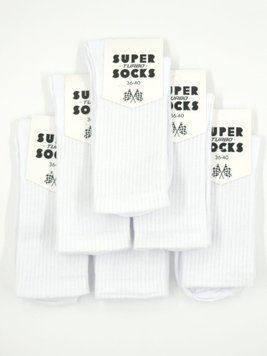 Жіночі високі шкарпетки Super Socks, однотонні спортивні тенісна резинка, розмір 36-40, 12 пар/уп. білі 1112673717 фото