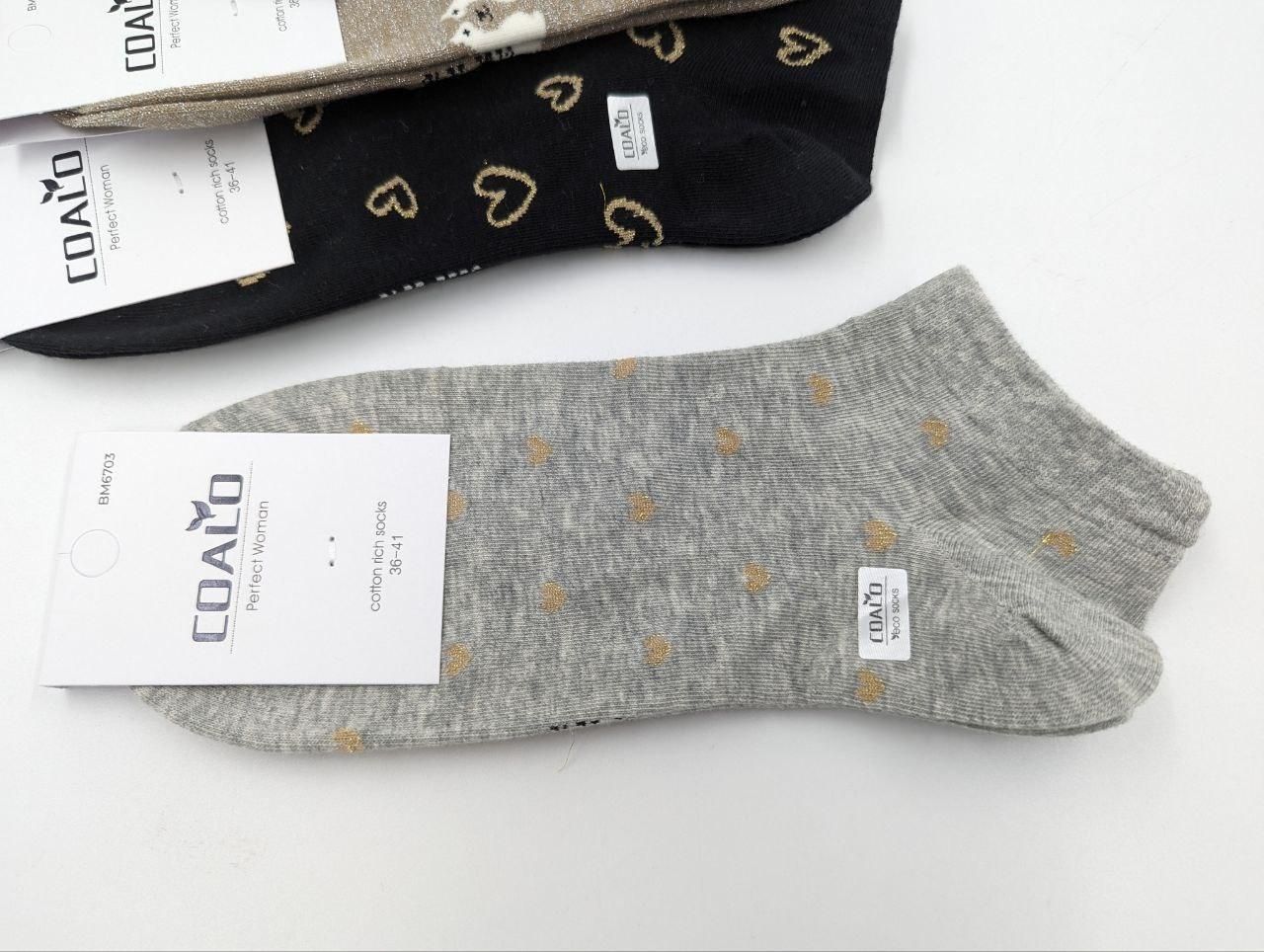 Жіночі короткі літні шкарпетки COALO Friend, бавовна. розмір 36-41, 10 пар/уп мікс кольорів BM6703 фото