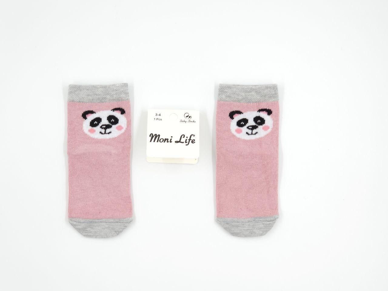 Дитячі середні демісезонні шкарпетки Moni Life бавовняні для дівчаток|6 пар|1 рік|Панда 1798699508 фото