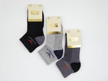Дитячі стрейчеві шкарпетки IDS Sport для хлопчиків бавовна сітка короткі однотонні 12 пар/уп мікс 1824247059 фото