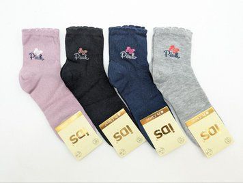 Дитячі шкарпетки IDS однотонні бавовняні Pink метелик, 12 пар/уп. мікс 2571858751 фото