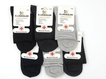 Жіночі медичні шкарпетки KARDESLER 36&ndash;40 без резинки, діабетичні, середні, 80% бавовна, 12 пар 1369456361 фото