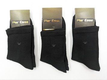 Чоловічі середні махрові шкарпетки Pier Esse, із запахом однотонні, розмір 40-44, 12 пар/уп. чорні 2403154179 фото