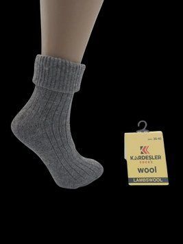 Вовняні жіночі шкарпетки Kardesler Wool Lambswool з відворотом 35-40, 6 пар у наборі, Туреччина 2772095321 фото