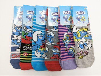 Носки детские Smurfs для девочек, хлопковые всесезонные со смурфиками. Размер 5 лет, 12 пар/уп. ассорти 2140911621 фото