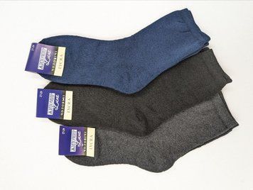 Мужские хлопковые махровые носки Житомир Luxe однотонные зимние удобные теплые 12 пар/уп. ассорти 1675300666 фото
