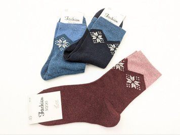 Женские махровые носки Luxe Fashion с принтом орнамент, размер 36-40 12 пар/уп. микс цветов 1669208772 фото